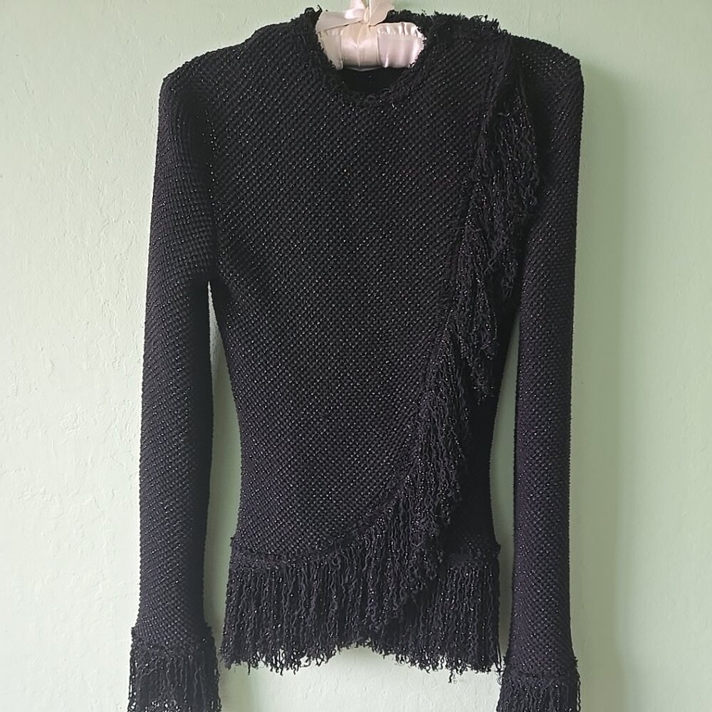 ZARA Limited Edition Shimmer Fringe Cardigan Sz XS NWOT
